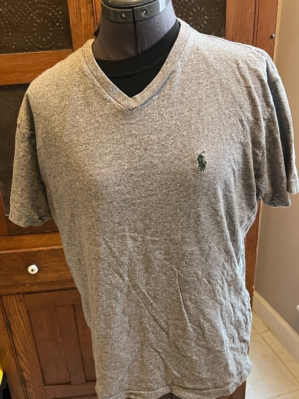 Polo by Ralph Lauren Men's V-Neck Heather Gray T-Shirt size S